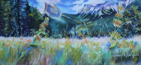 Mont Aiguille et gentianes - 40x20