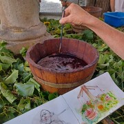 Fontaine &agrave; vin, festival Art et Vigne, Chatillon en Diois