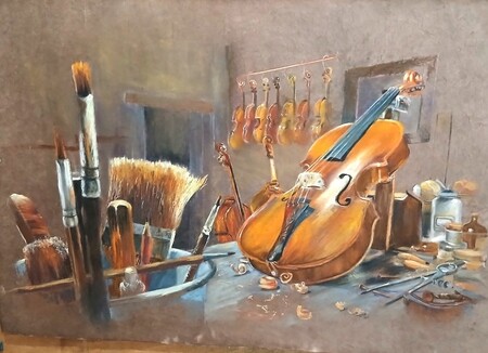 Son violoncelle - 70x50 - papier n&eacute;palais